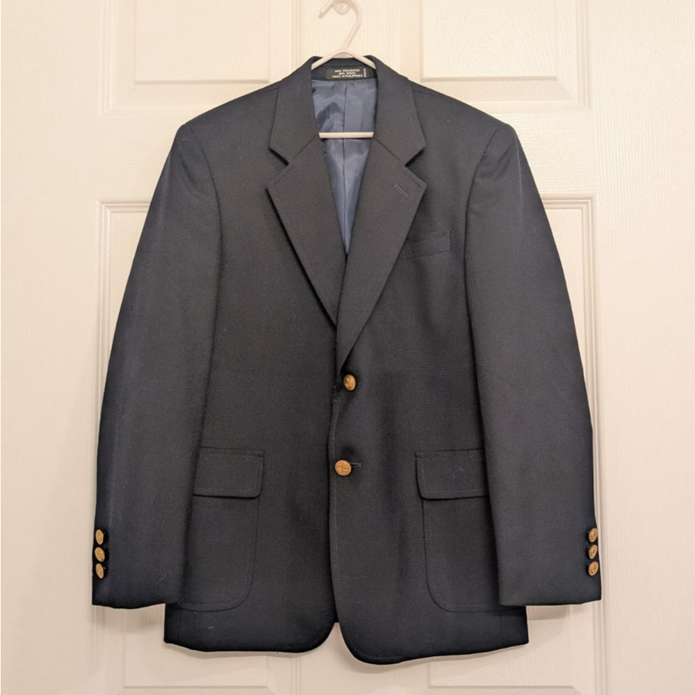 Boy's Nordstrom Navy Blazer with Gold Buttons 14R Suit Jacket Preppy Old Money